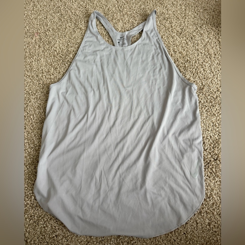 Nike Women's Light Gray Dri-Fit Tank Top
